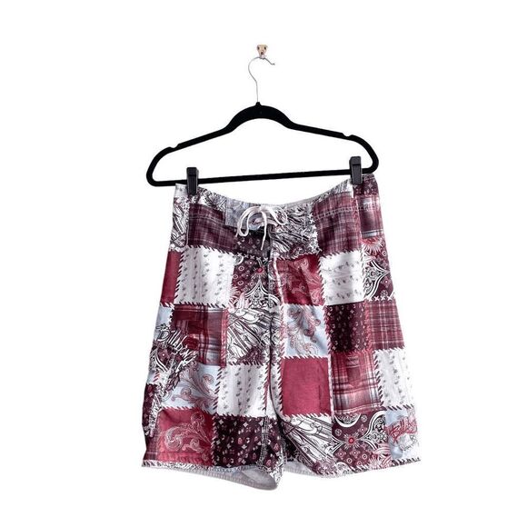 Billabong Mens Patchwork Bottle Opener Swim Trunks Board Shorts Multi Size 32 - Picture 1 of 9